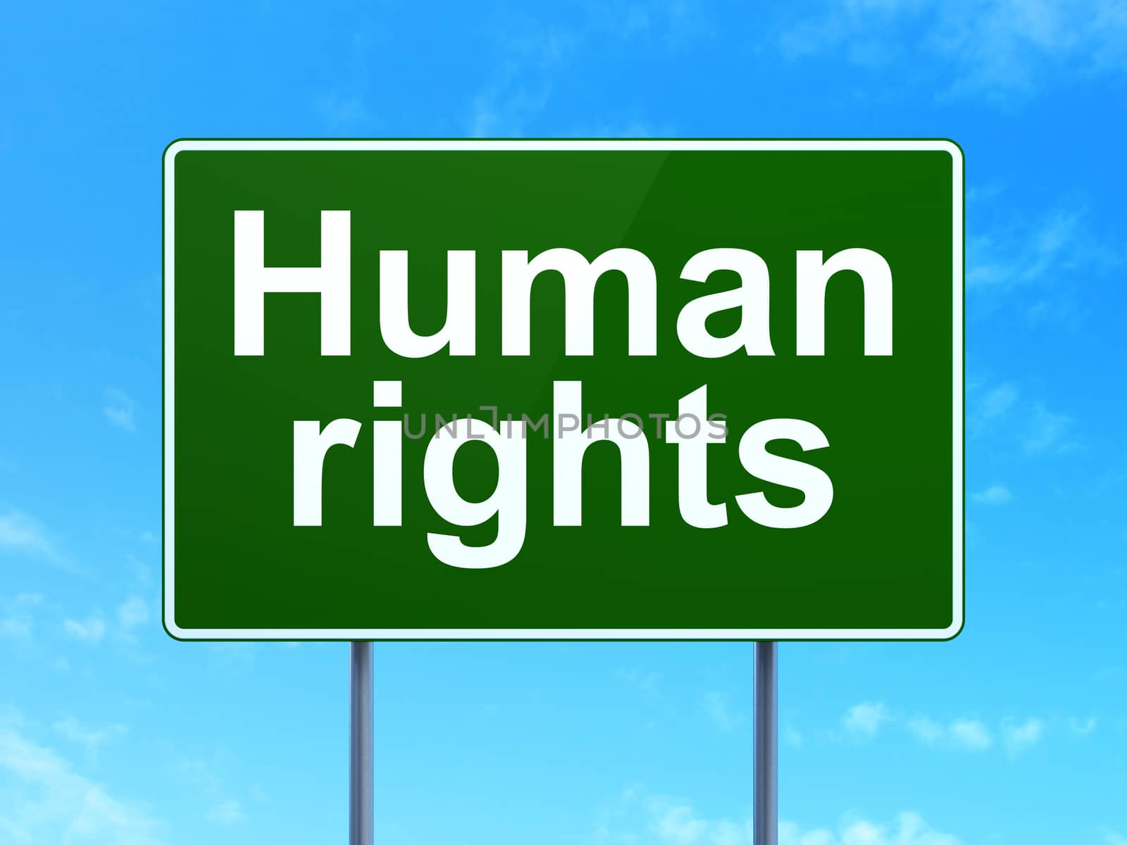 Political concept: Human Rights on road sign background by maxkabakov