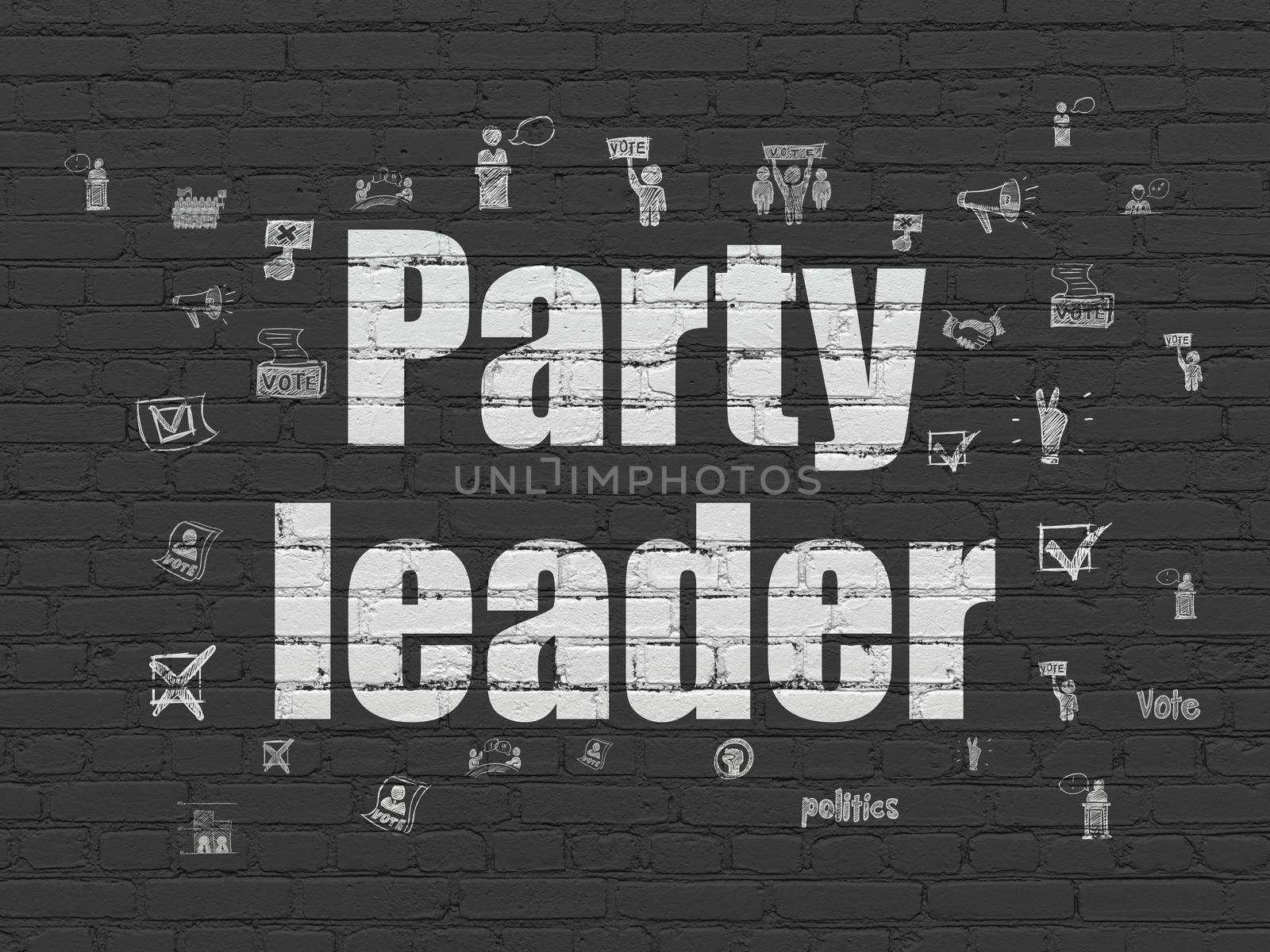 Politics concept: Party Leader on wall background by maxkabakov