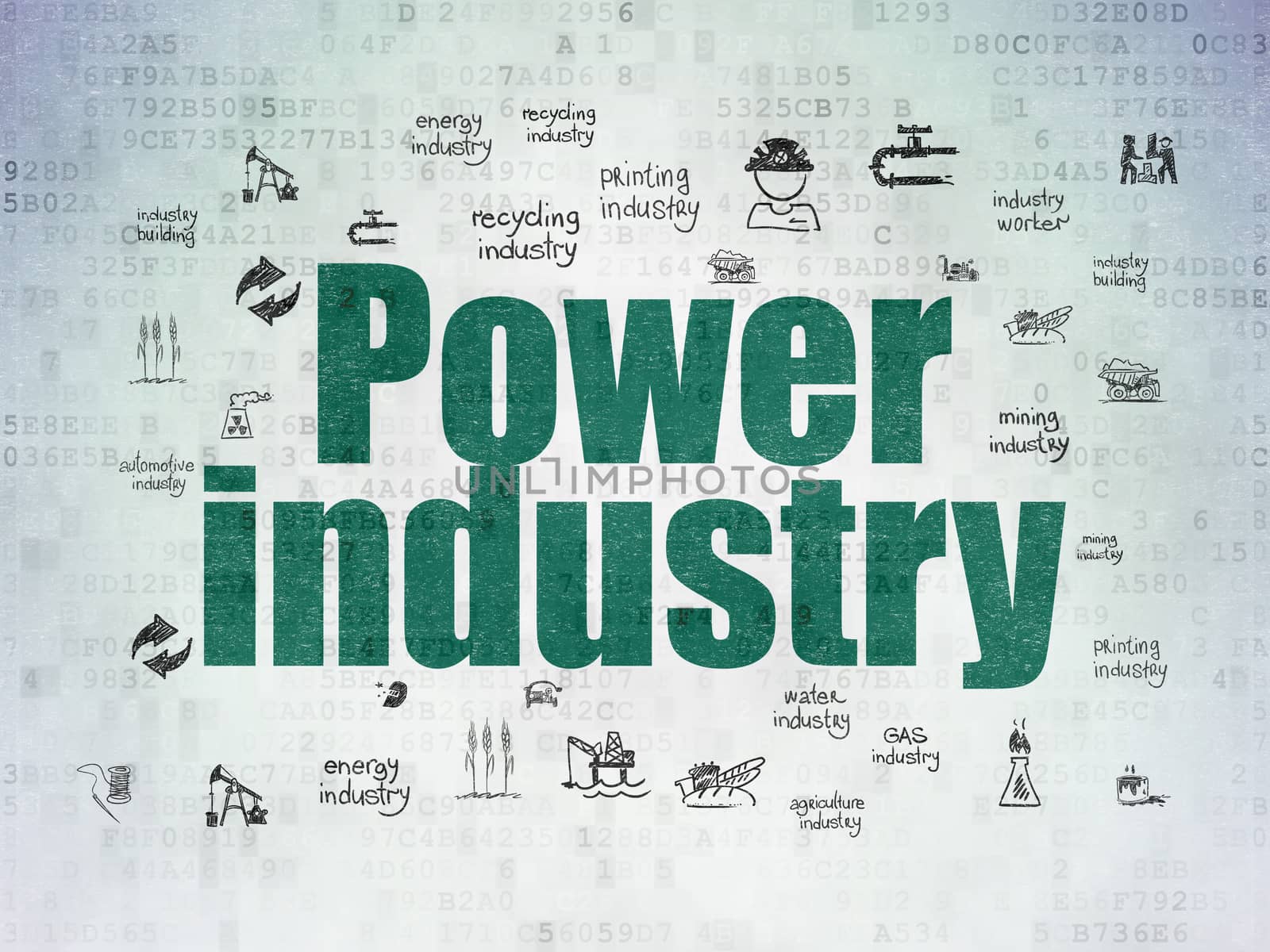 Industry concept: Power Industry on Digital Data Paper background by maxkabakov