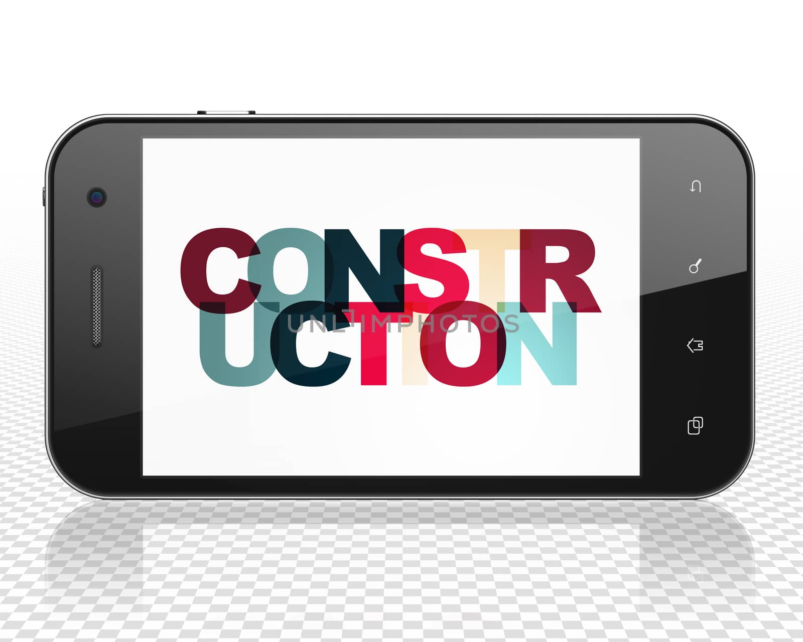 Building construction concept: Smartphone with Construction on  display by maxkabakov