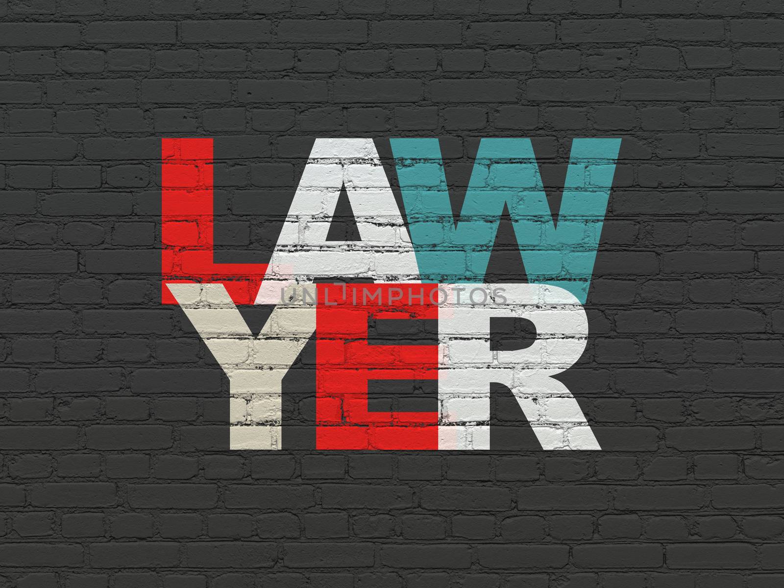 Law concept: Lawyer on wall background by maxkabakov
