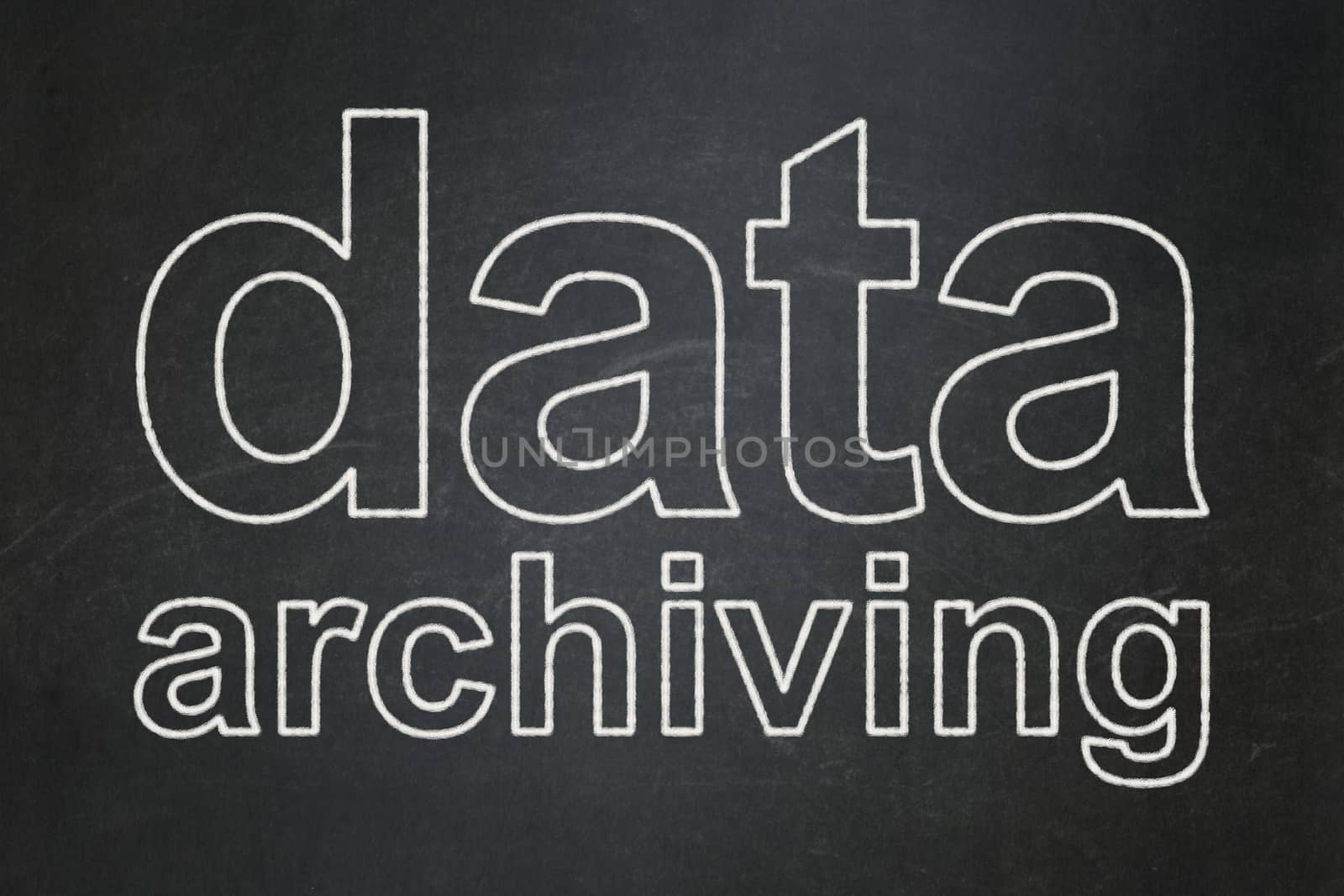 Information concept: Data Archiving on chalkboard background by maxkabakov