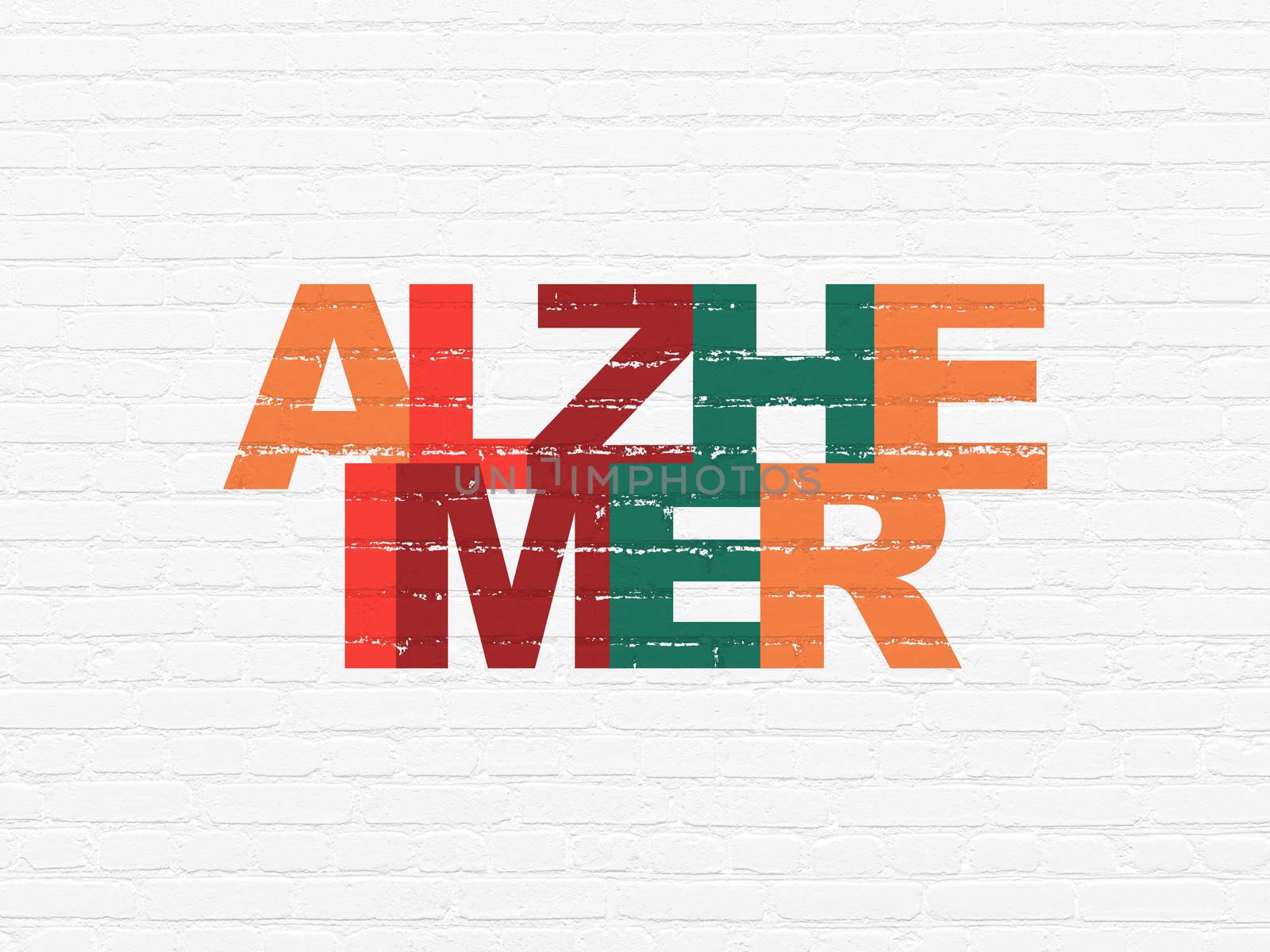 Healthcare concept: Alzheimer on wall background by maxkabakov