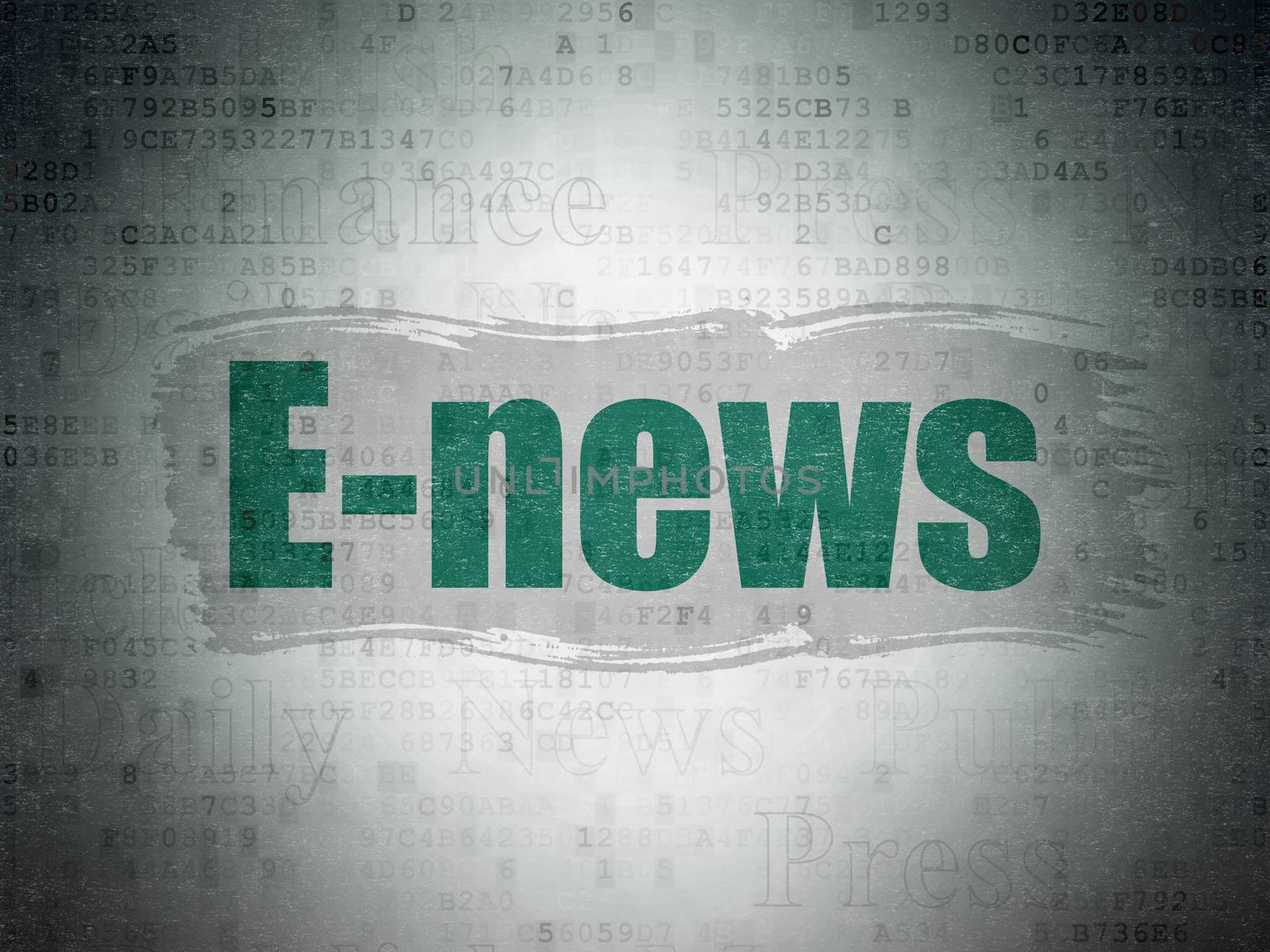 News concept: E-news on Digital Data Paper background by maxkabakov