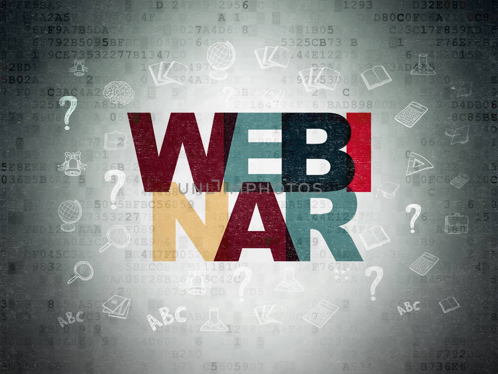Education concept: Webinar on Digital Data Paper background by maxkabakov