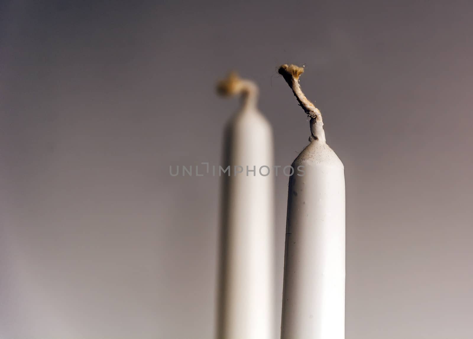 close up of a white candle wick