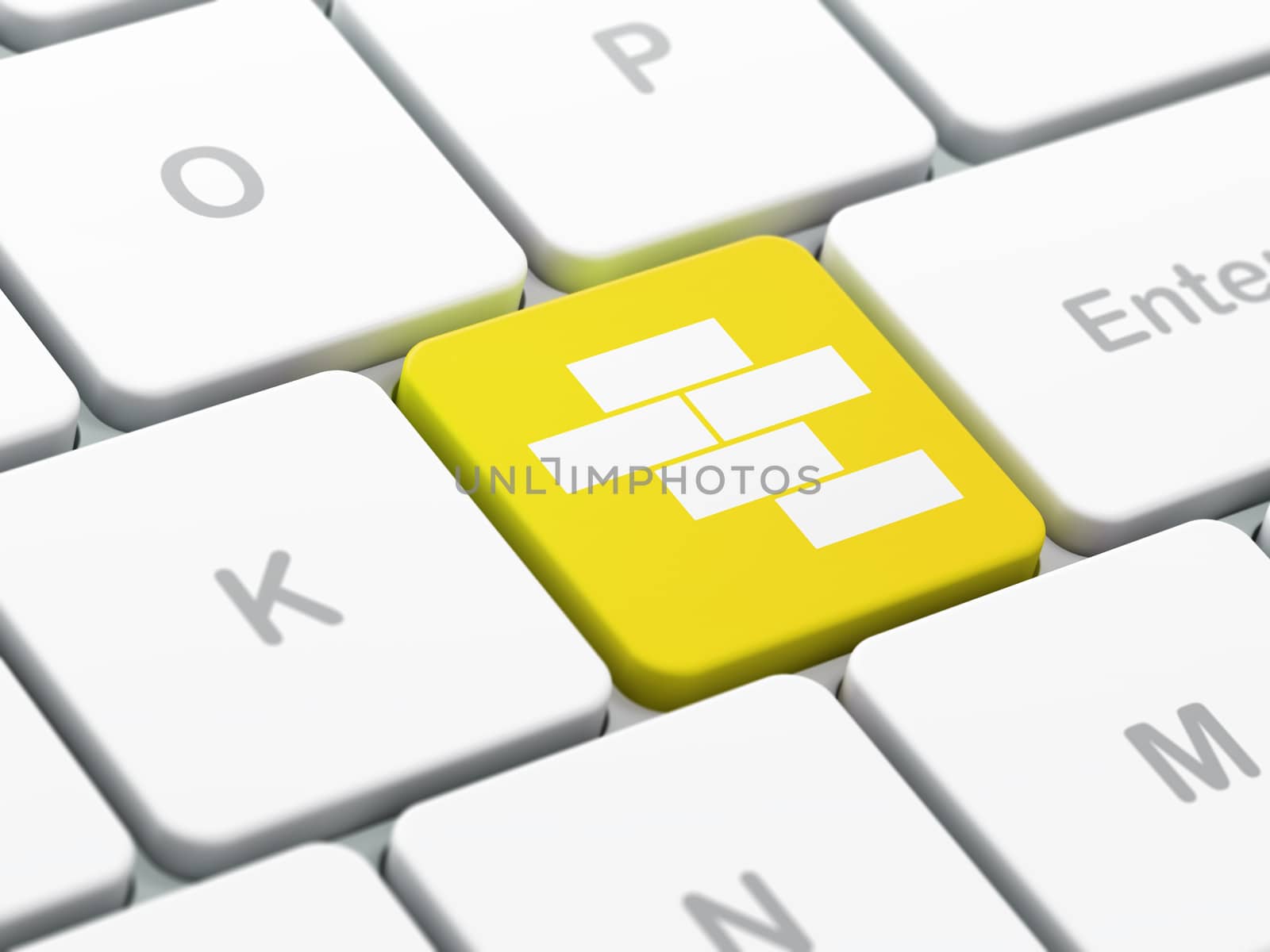 Construction concept: Bricks on computer keyboard background by maxkabakov