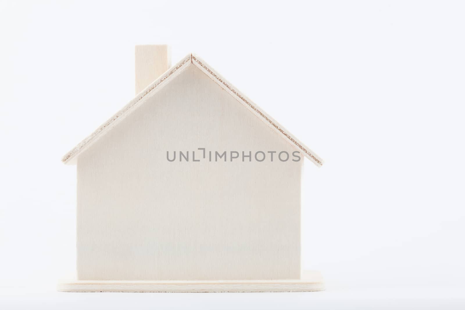 White wooden house isolated on white background