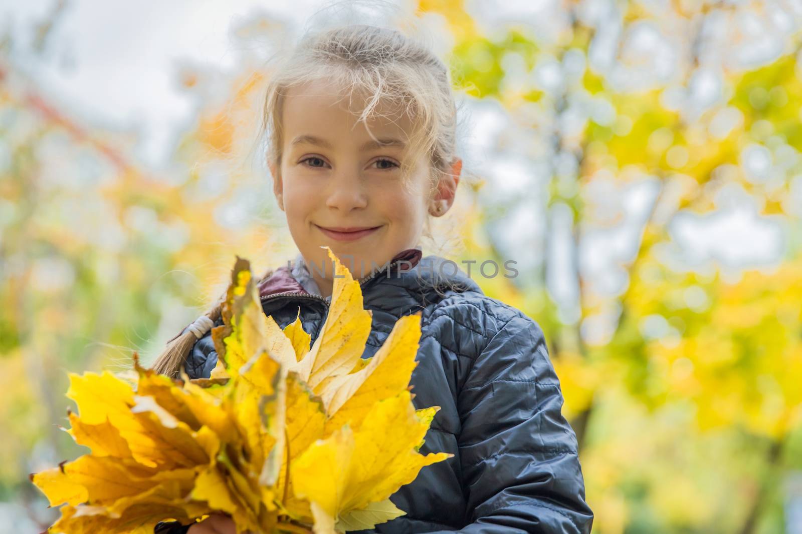 Pretty girl with yellow foliage by Angel_a