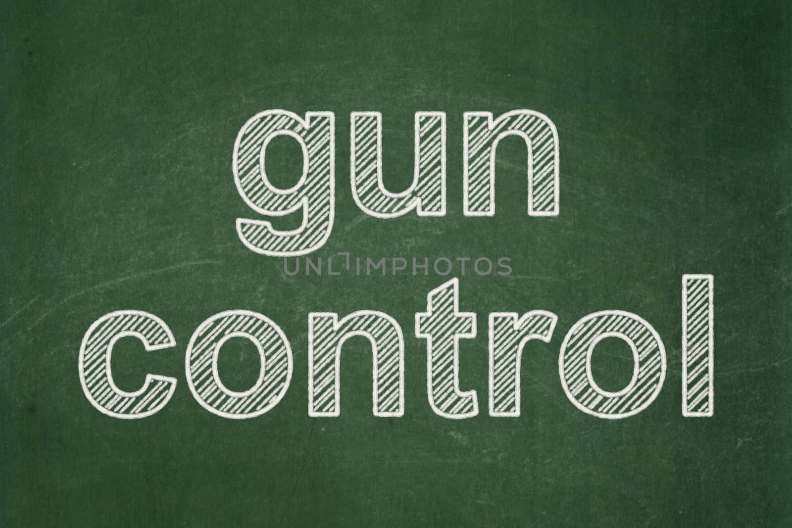 Security concept: Gun Control on chalkboard background by maxkabakov