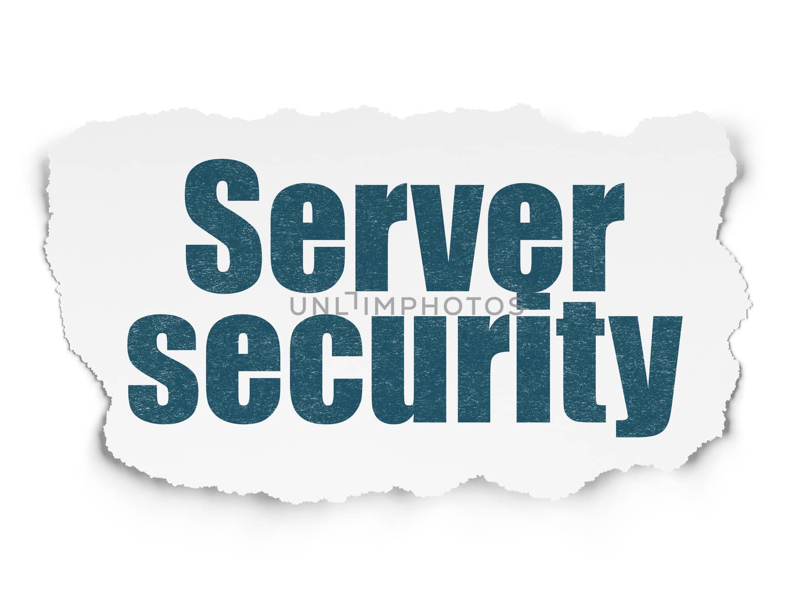 Security concept: Painted blue text Server Security on Torn Paper background with Scheme Of Hexadecimal Code