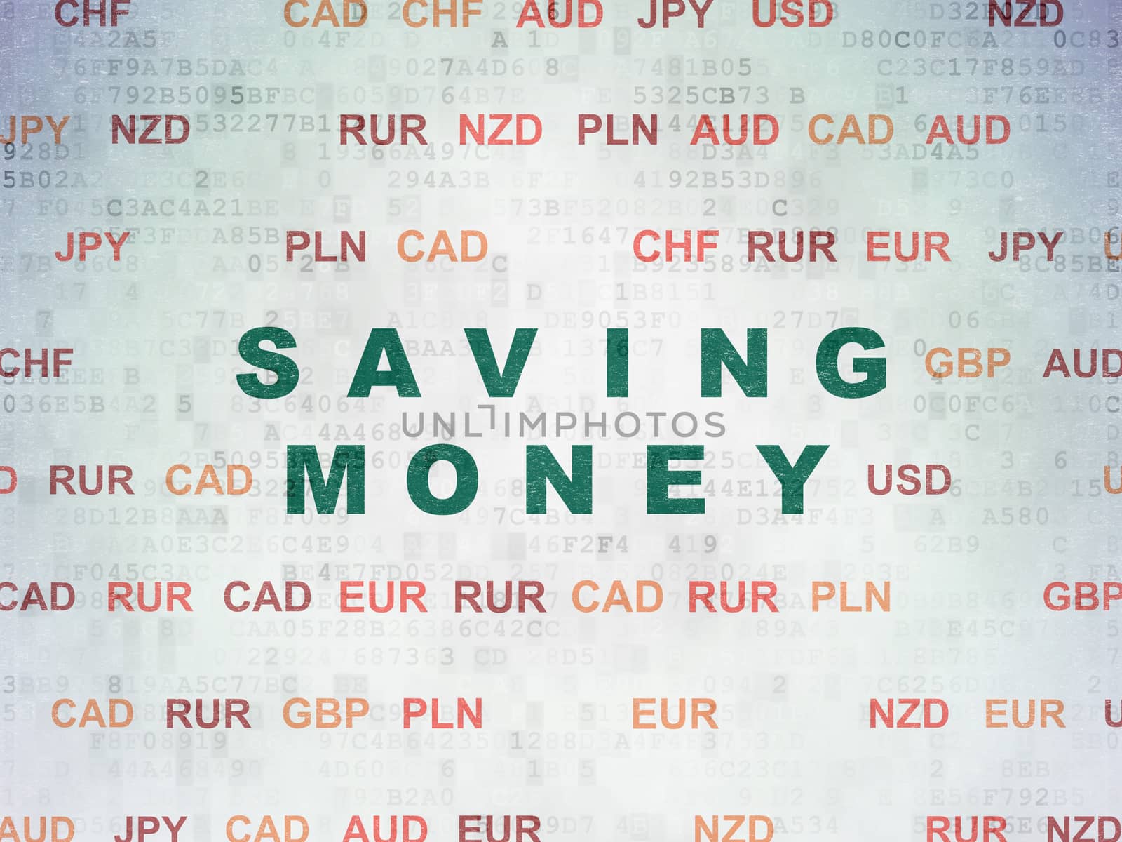 Finance concept: Saving Money on Digital Data Paper background by maxkabakov