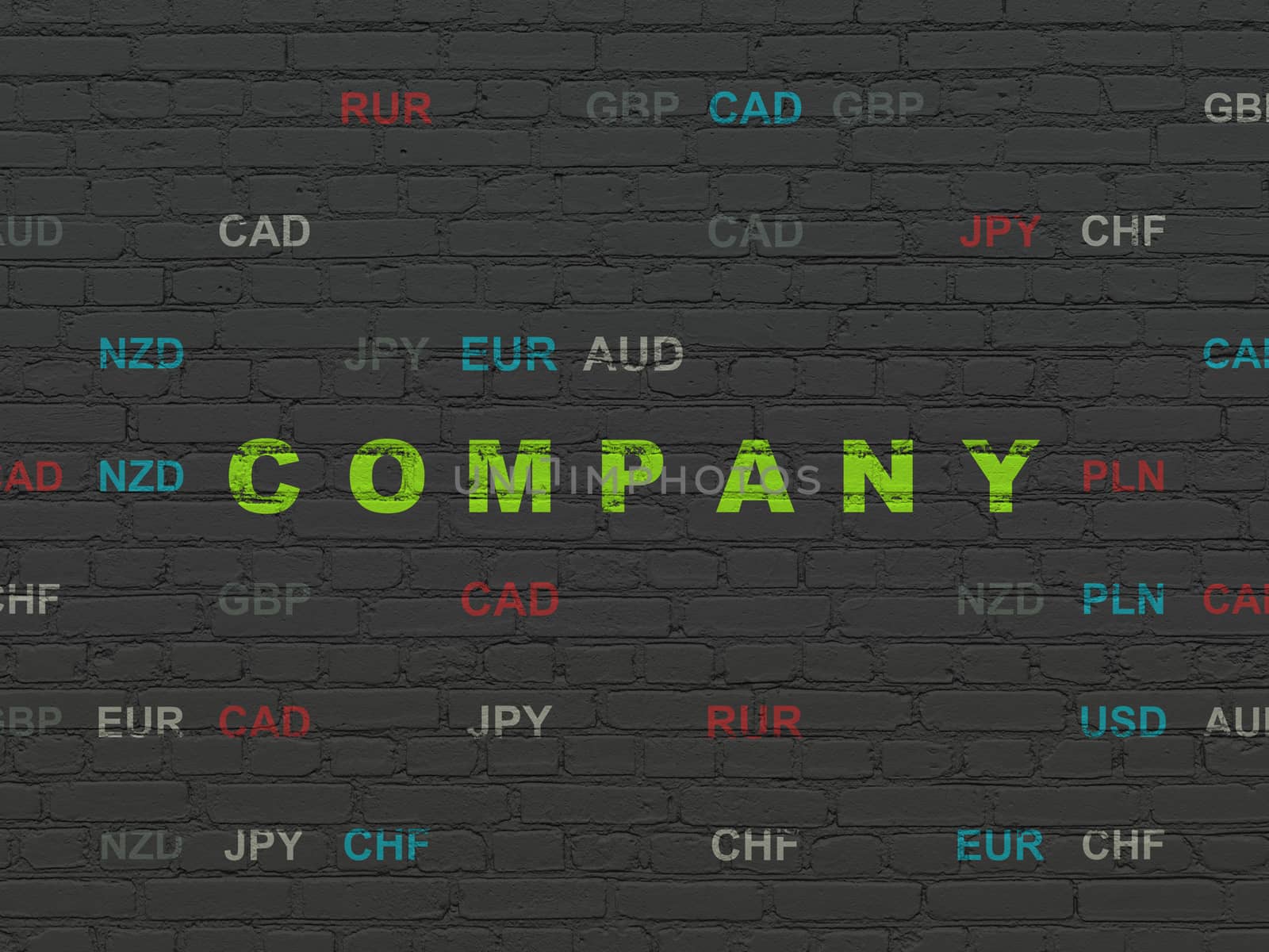 Business concept: Company on wall background by maxkabakov