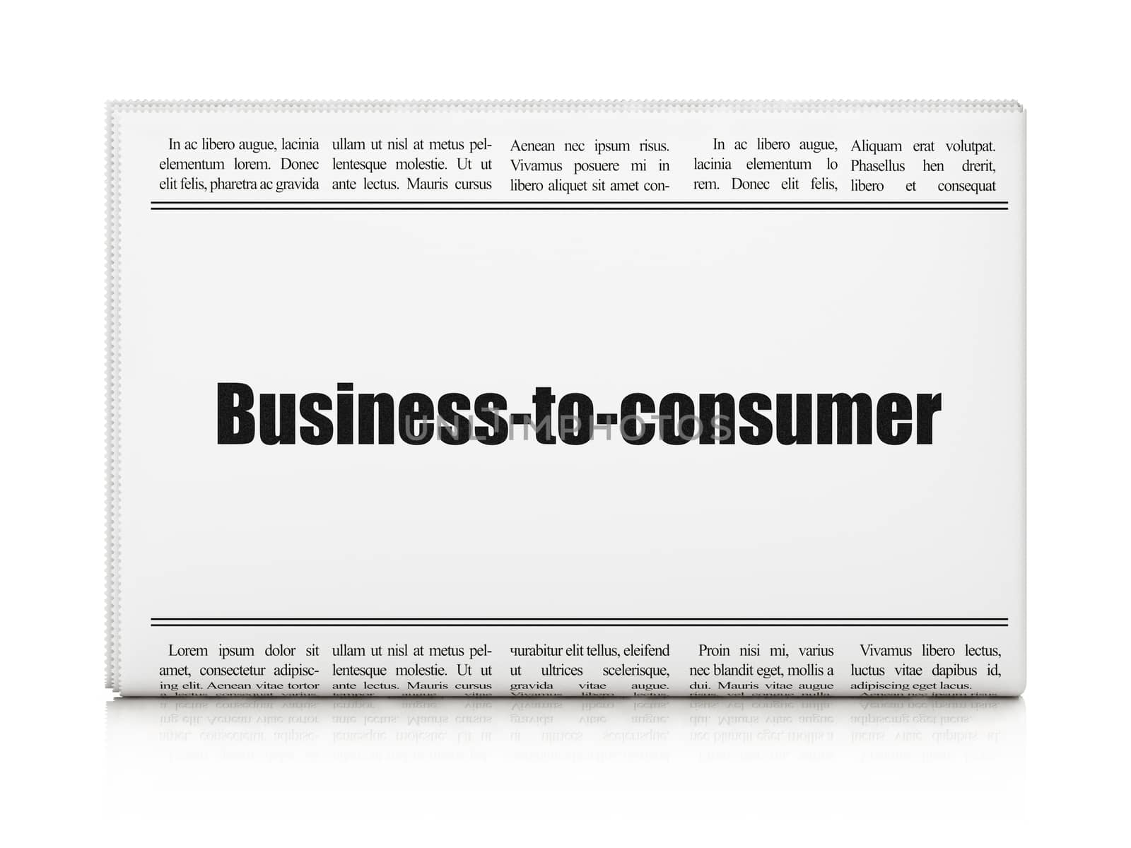 Business concept: newspaper headline Business-to-consumer by maxkabakov