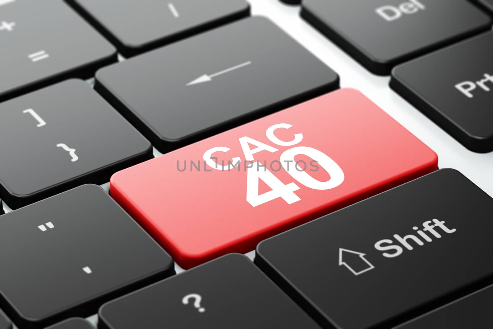 Stock market indexes concept: CAC 40 on computer keyboard background by maxkabakov