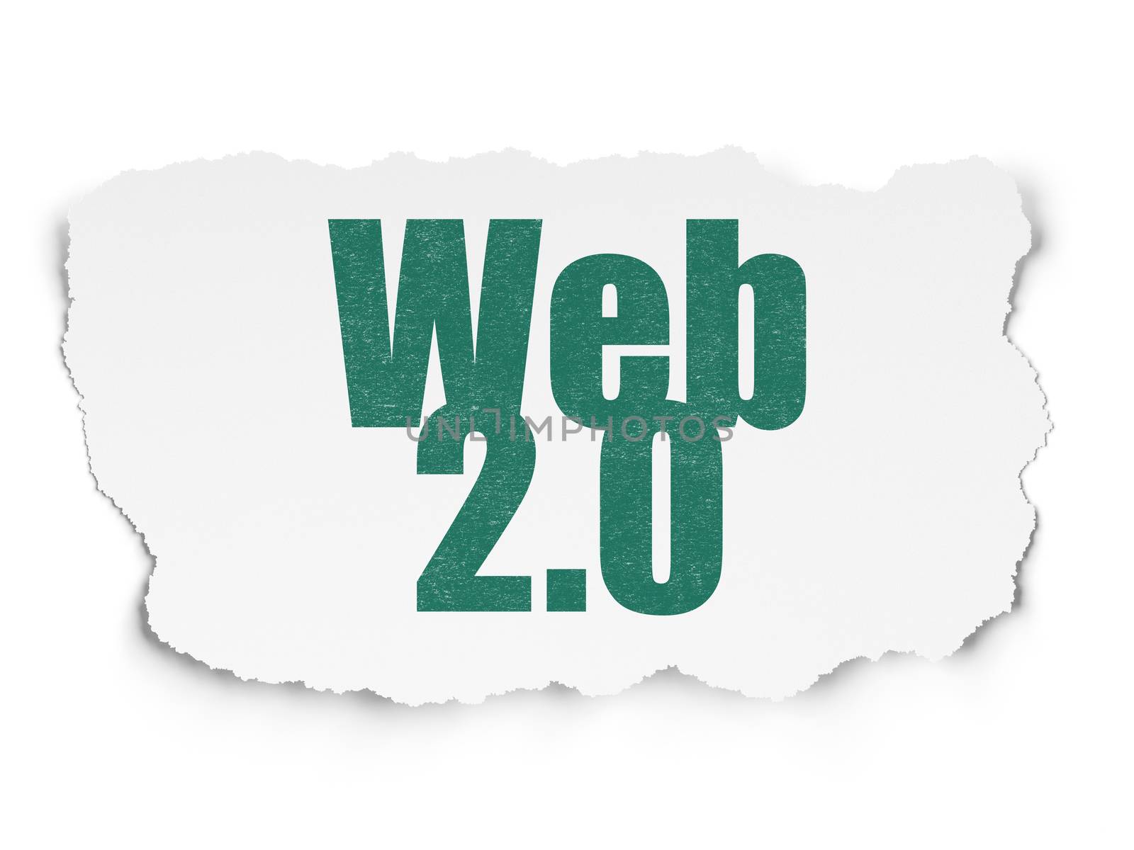 Web design concept: Web 2.0 on Torn Paper background by maxkabakov