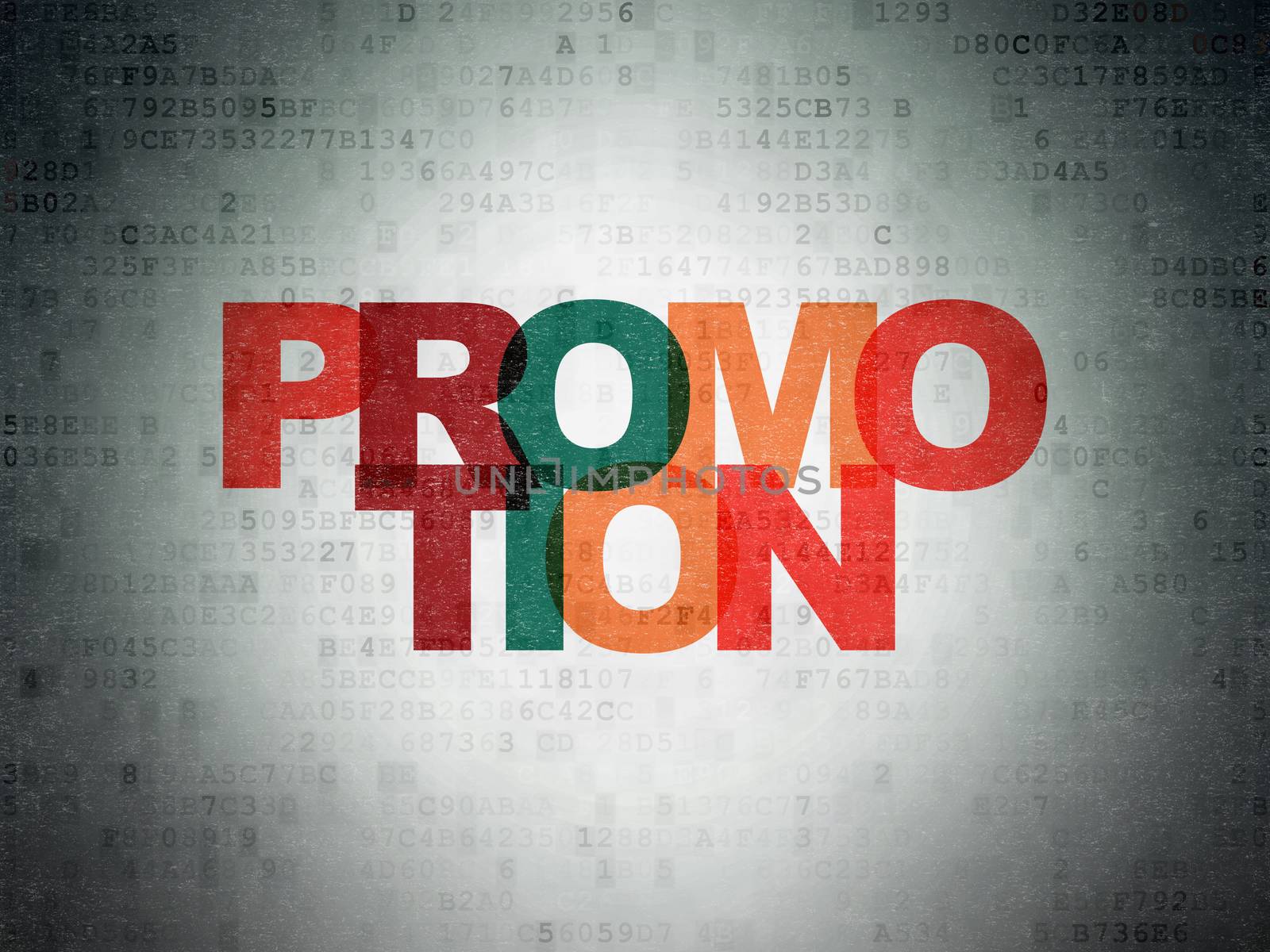 Advertising concept: Promotion on Digital Data Paper background by maxkabakov