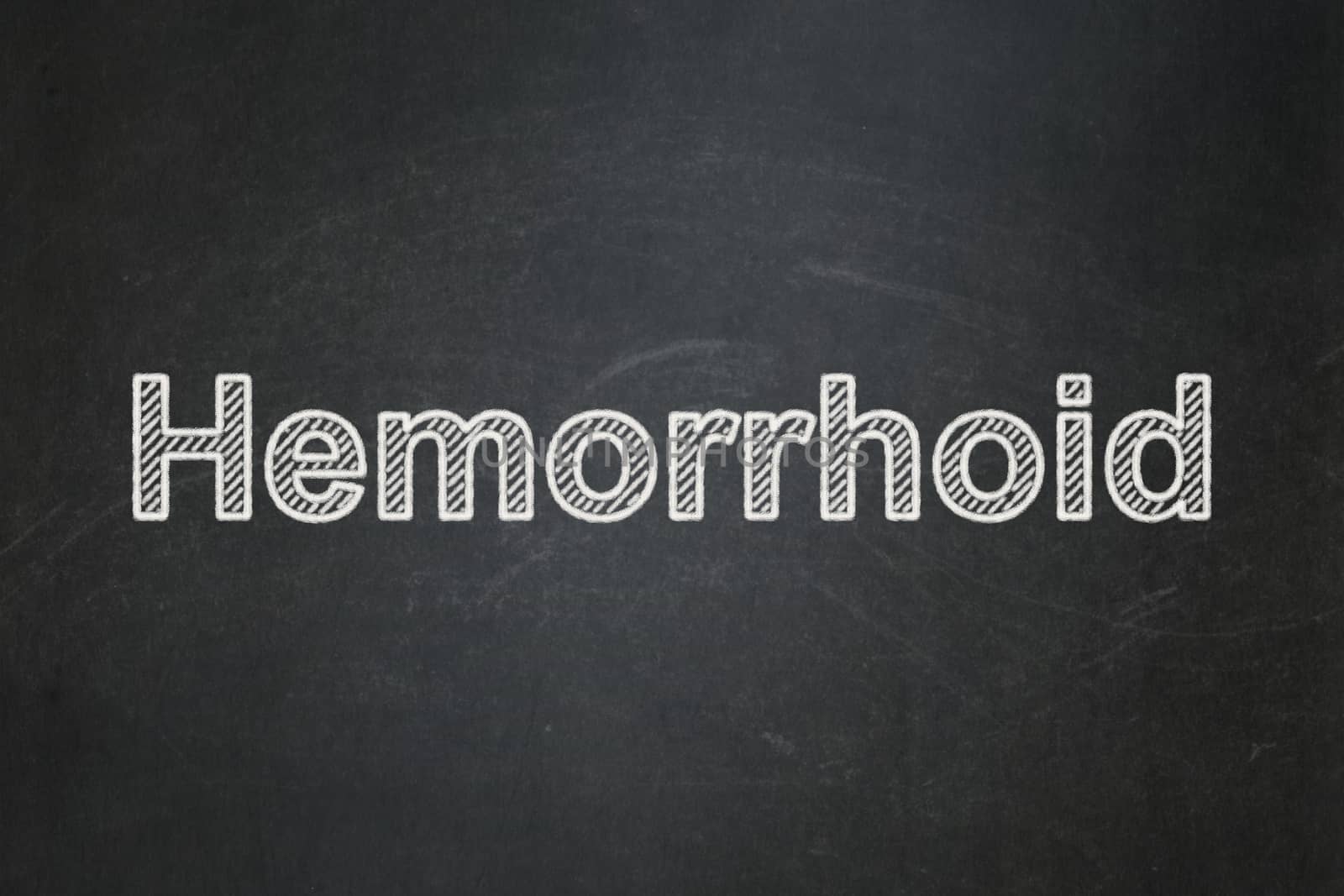 Healthcare concept: text Hemorrhoid on Black chalkboard background