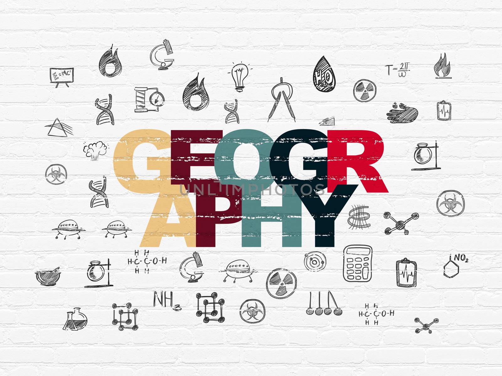 Science concept: Geography on wall background by maxkabakov