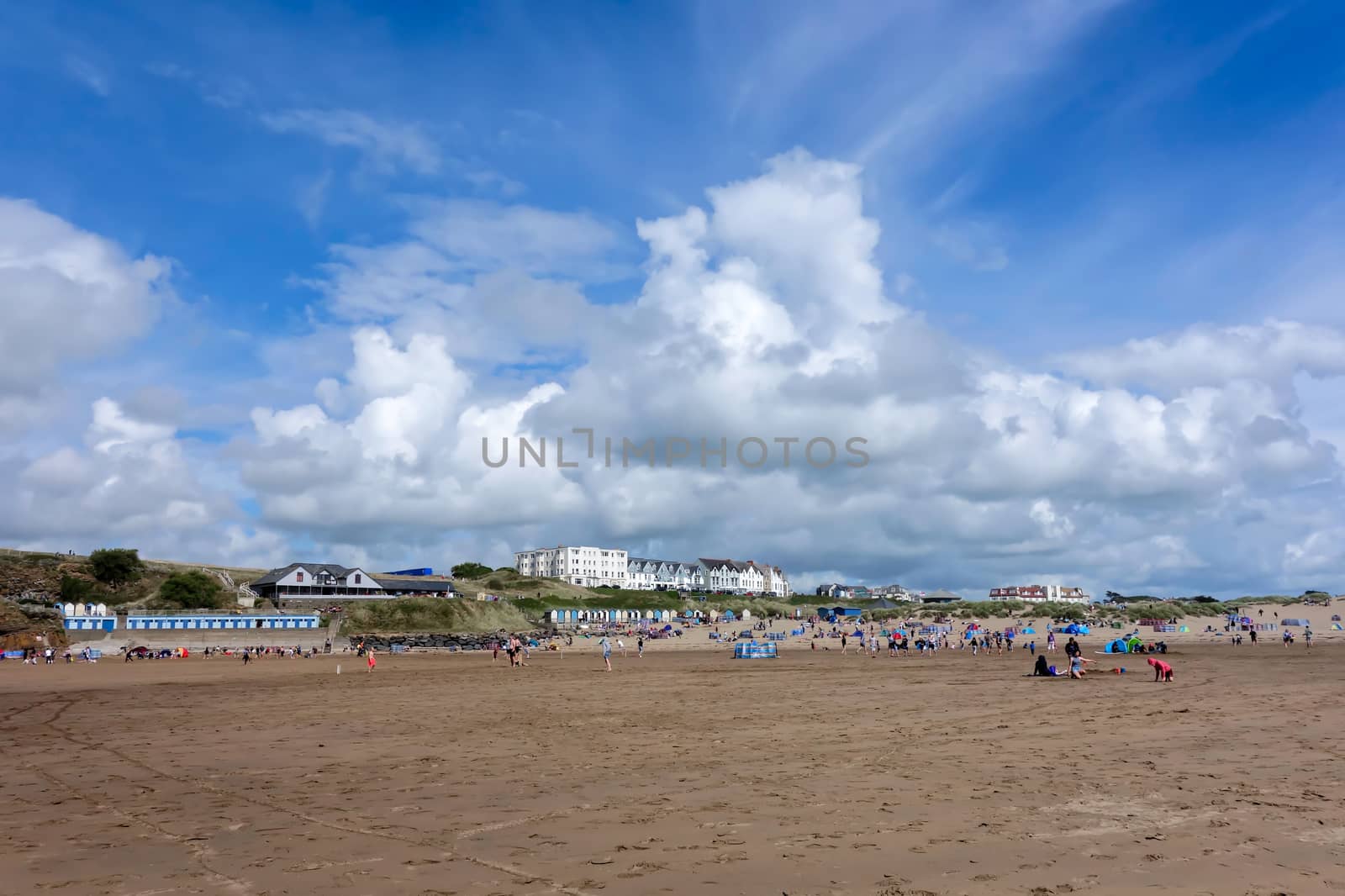BUDE, CORNWALL/UK - AUGUST 12 : People Enjoying the Beach at Bud by phil_bird