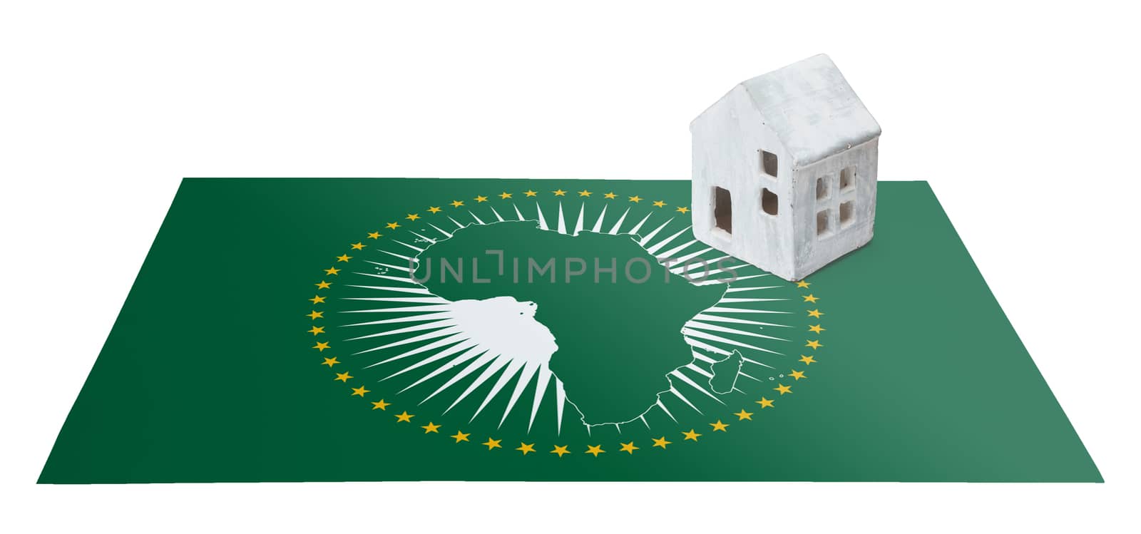 Small house on a flag - Living or migrating to African Union