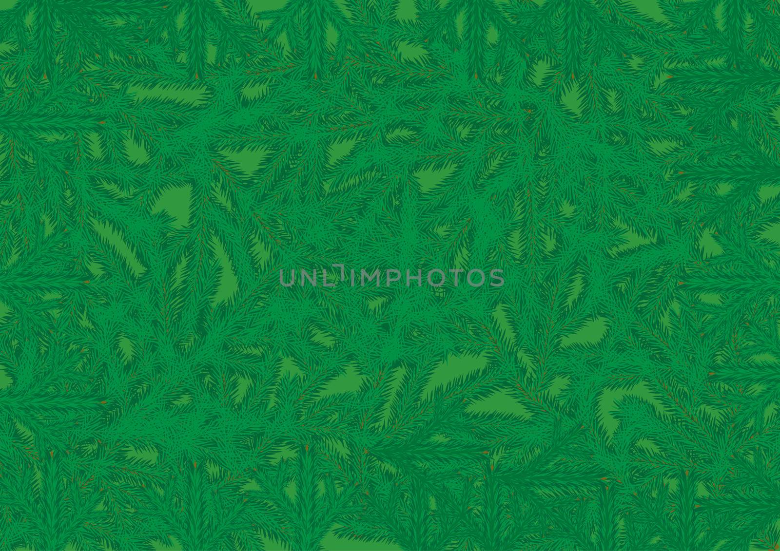 Background of Coniferous Tree Branches - Abstract Illustration