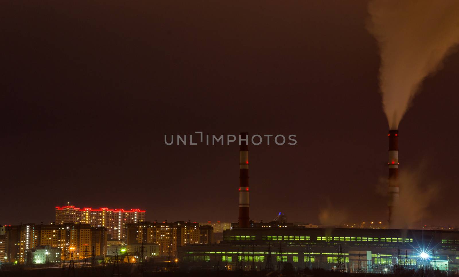 environmental pollution night city lights color: black