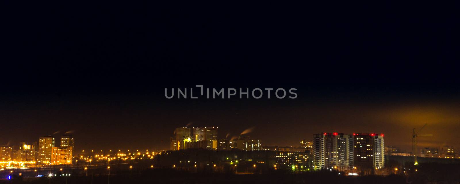 environmental pollution night city lights color: black