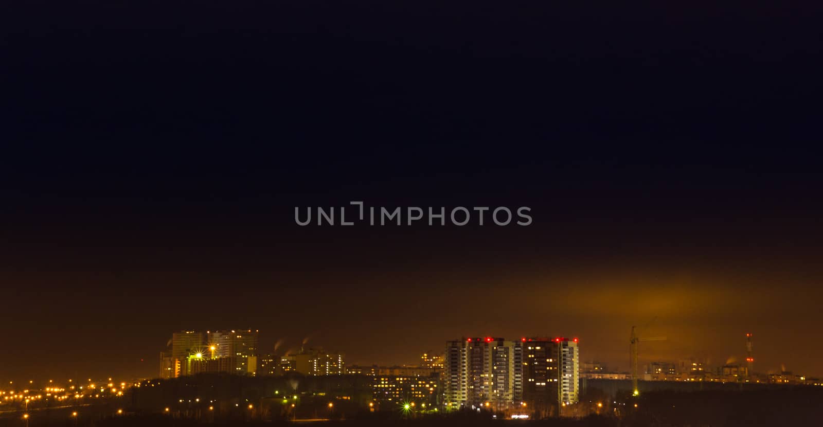 environmental pollution night city lights color: black