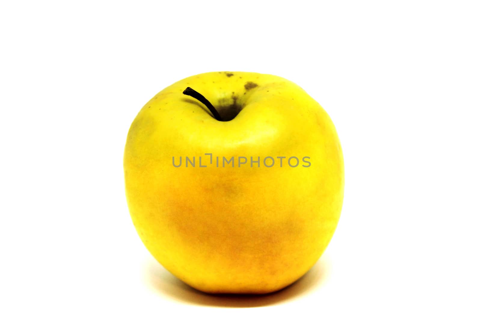 Fresh yellow apple isolated on white background by nolimit046