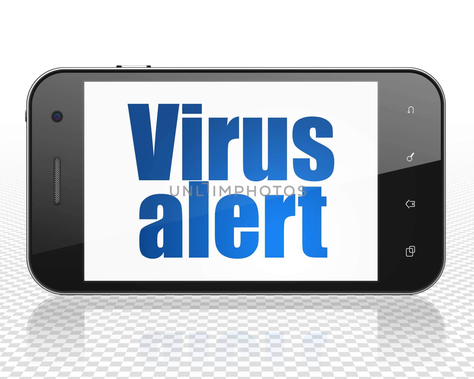 Safety concept: Smartphone with Virus Alert on display by maxkabakov