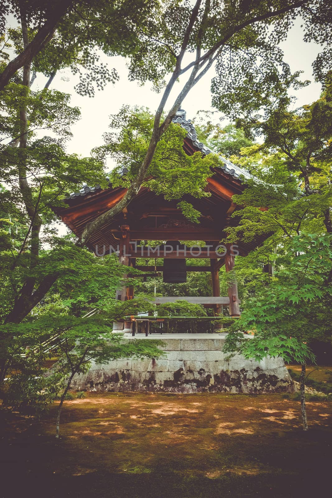 Bell pavilion in Kinkaku-ji golden temple, Kyoto, Japan