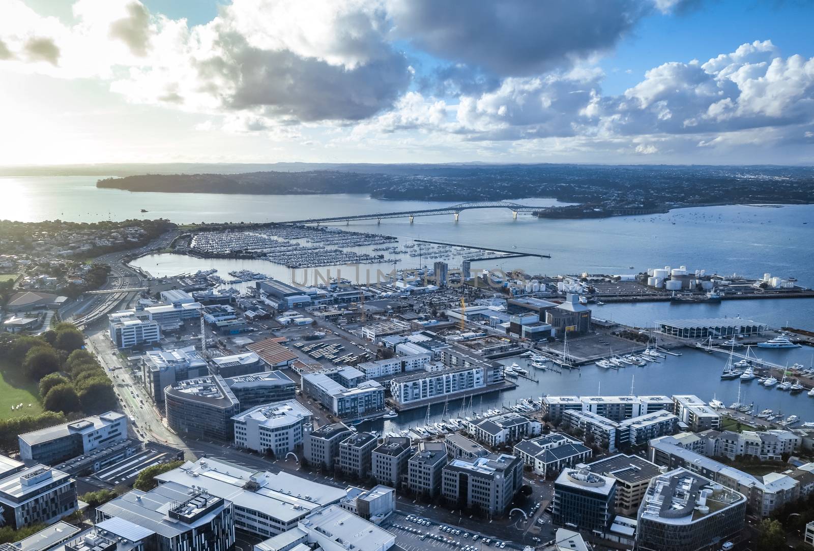 Auckland city center aerial view, New Zealand