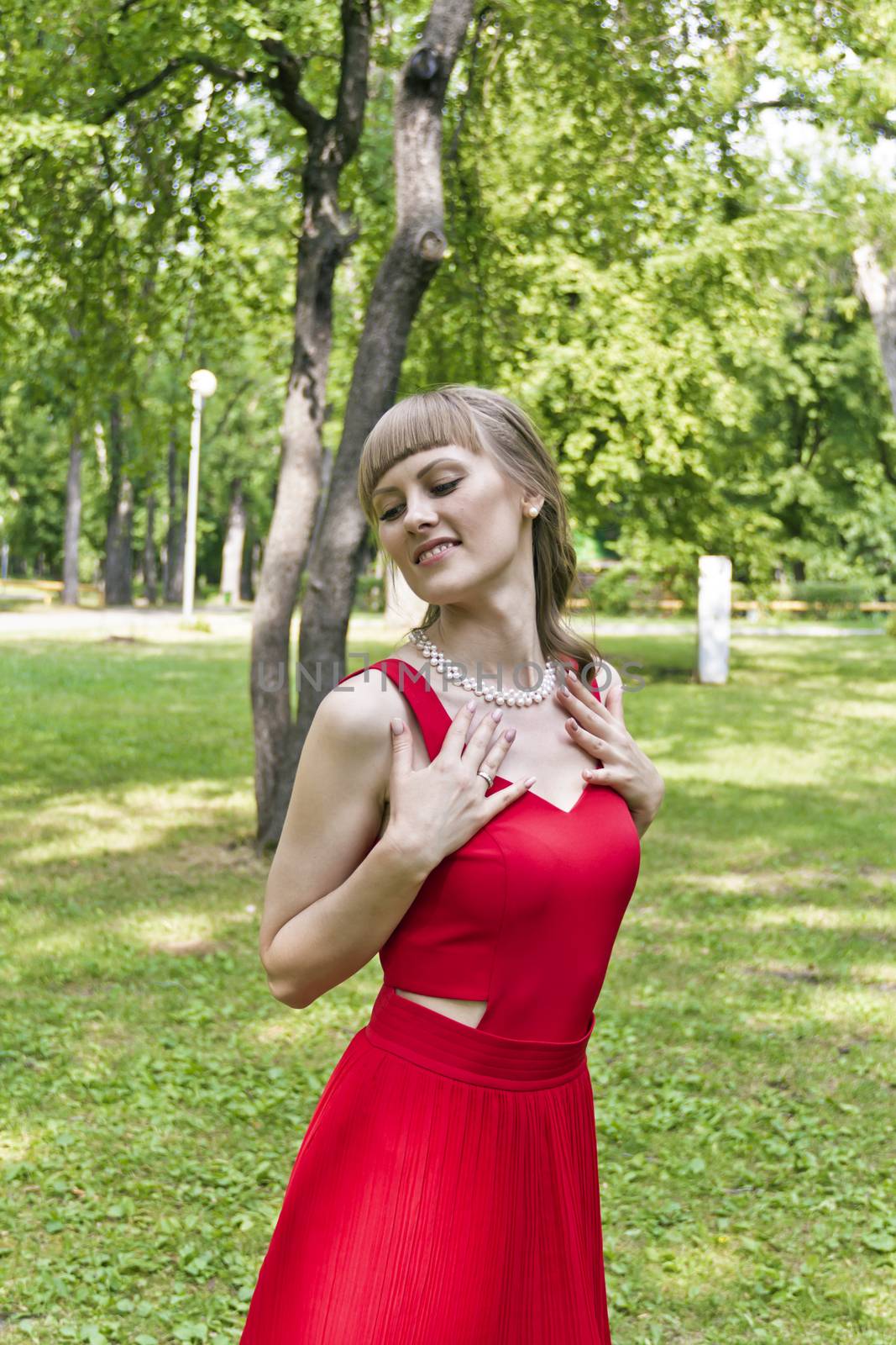 Lady in red dress by Julialine