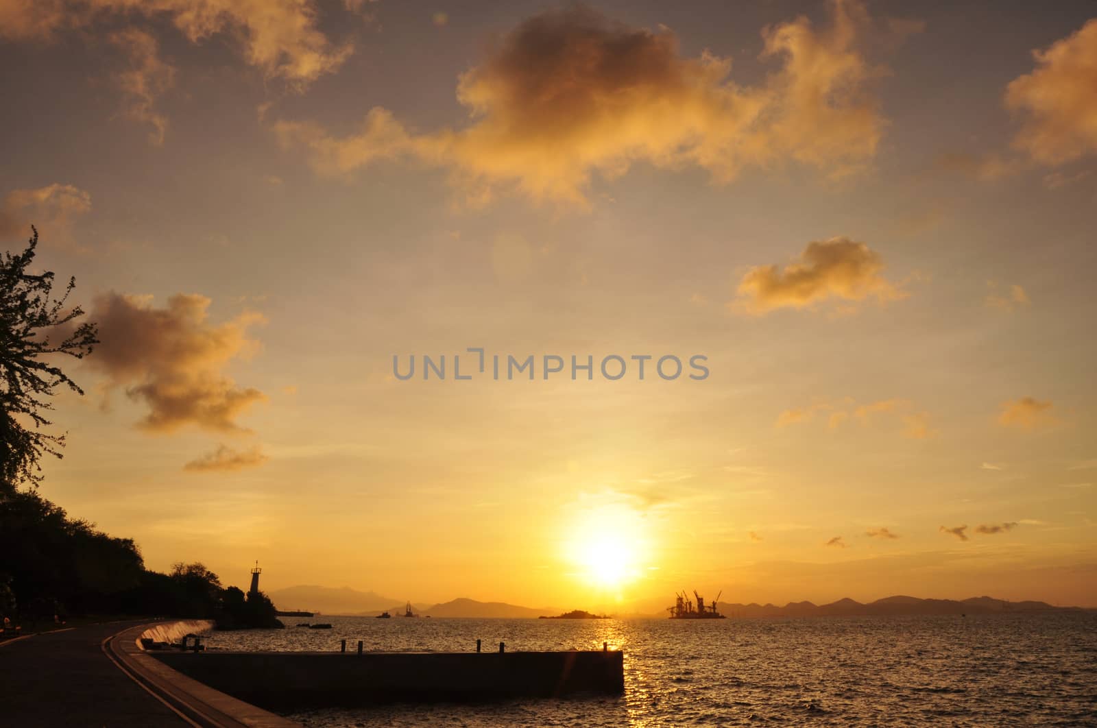 Sunrise on the Si Chang Island, Chonburi, Thailand