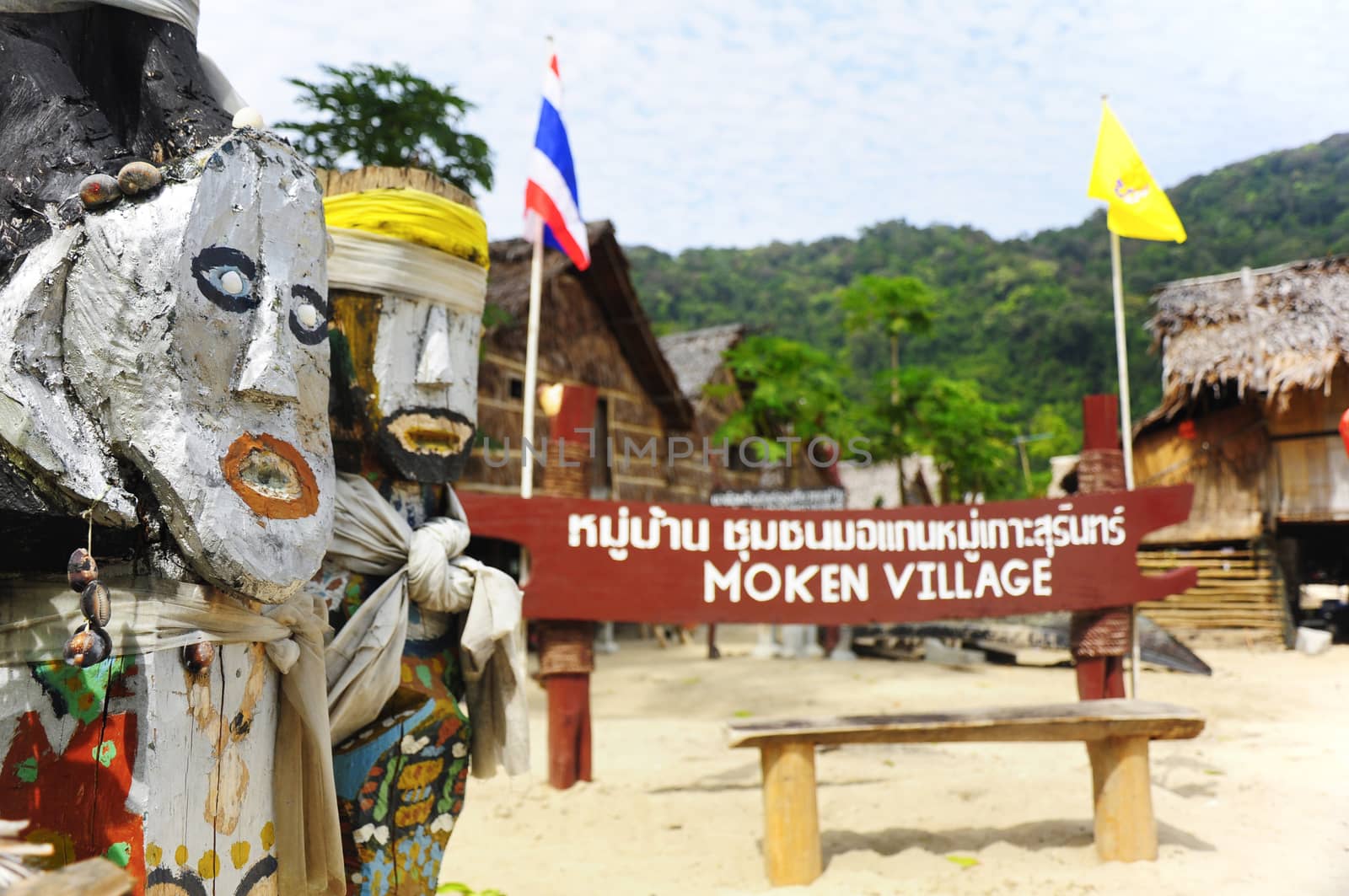 Moken village, Group of Surin islands, It is a tourist attraction in southern Thailand.