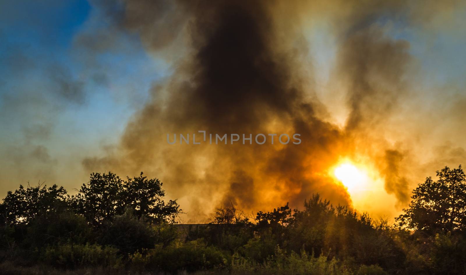 A giant explosion in the fire box the flames smoke