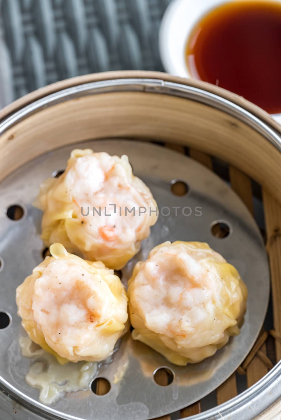 Chinese dim sum Shumai - Steamed Chinese groumet cuisine