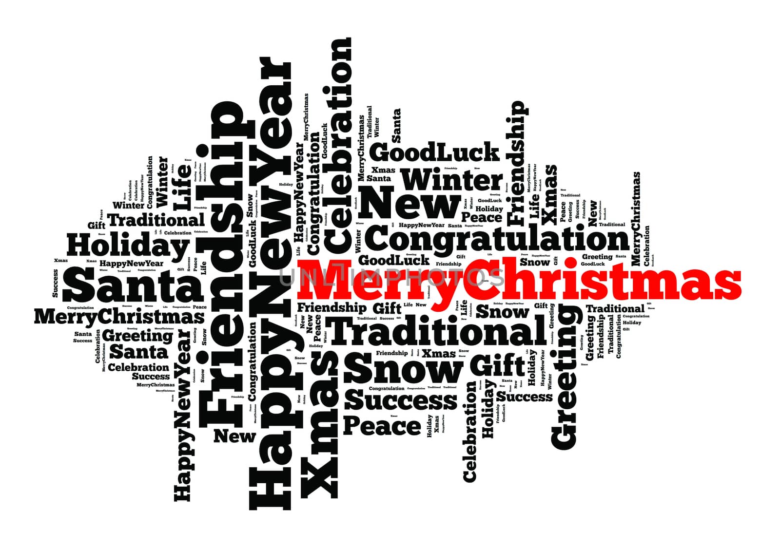 Merry Christmas word cloud concept by eenevski