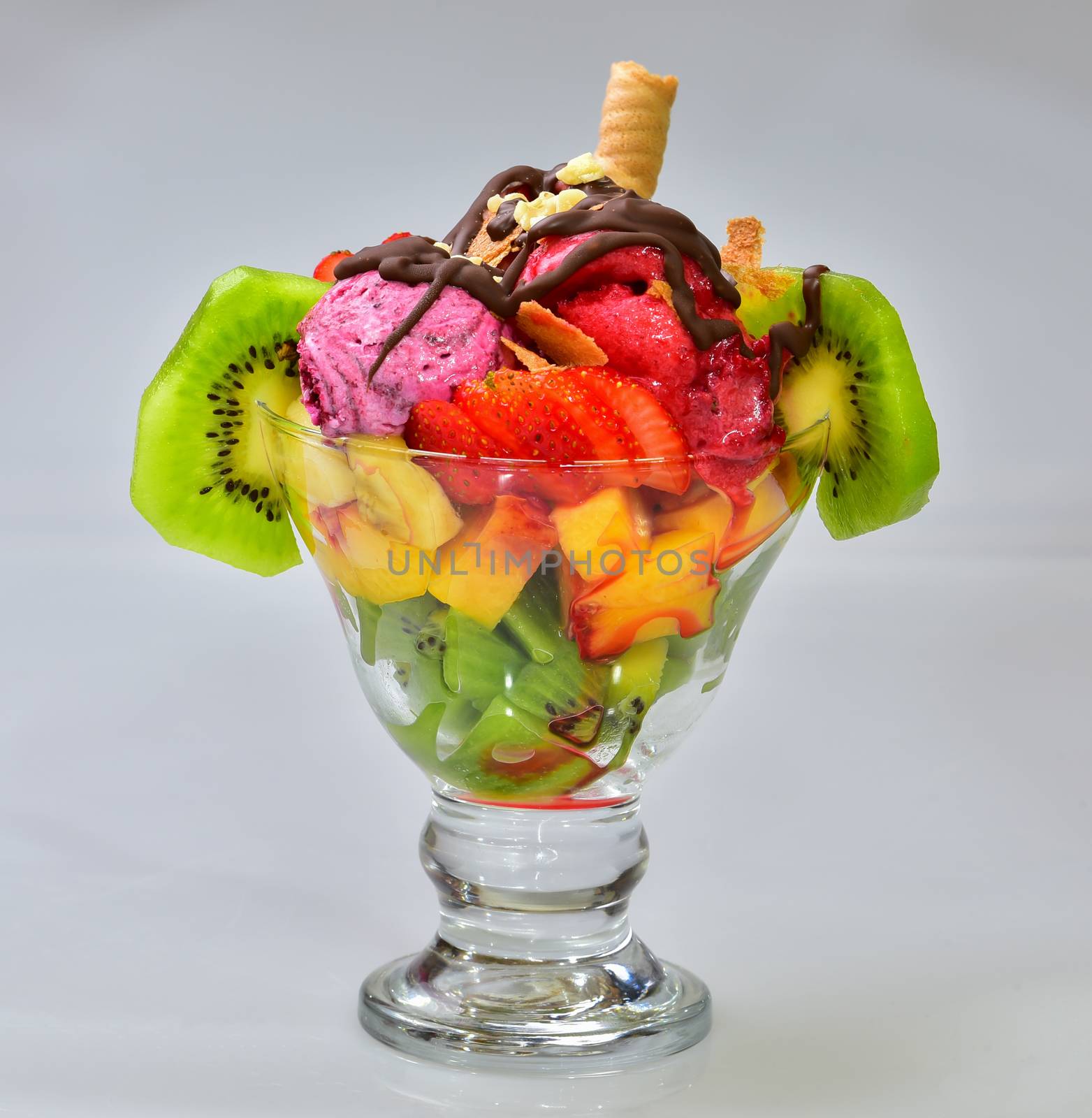 fruit,chocolate and ice cream
