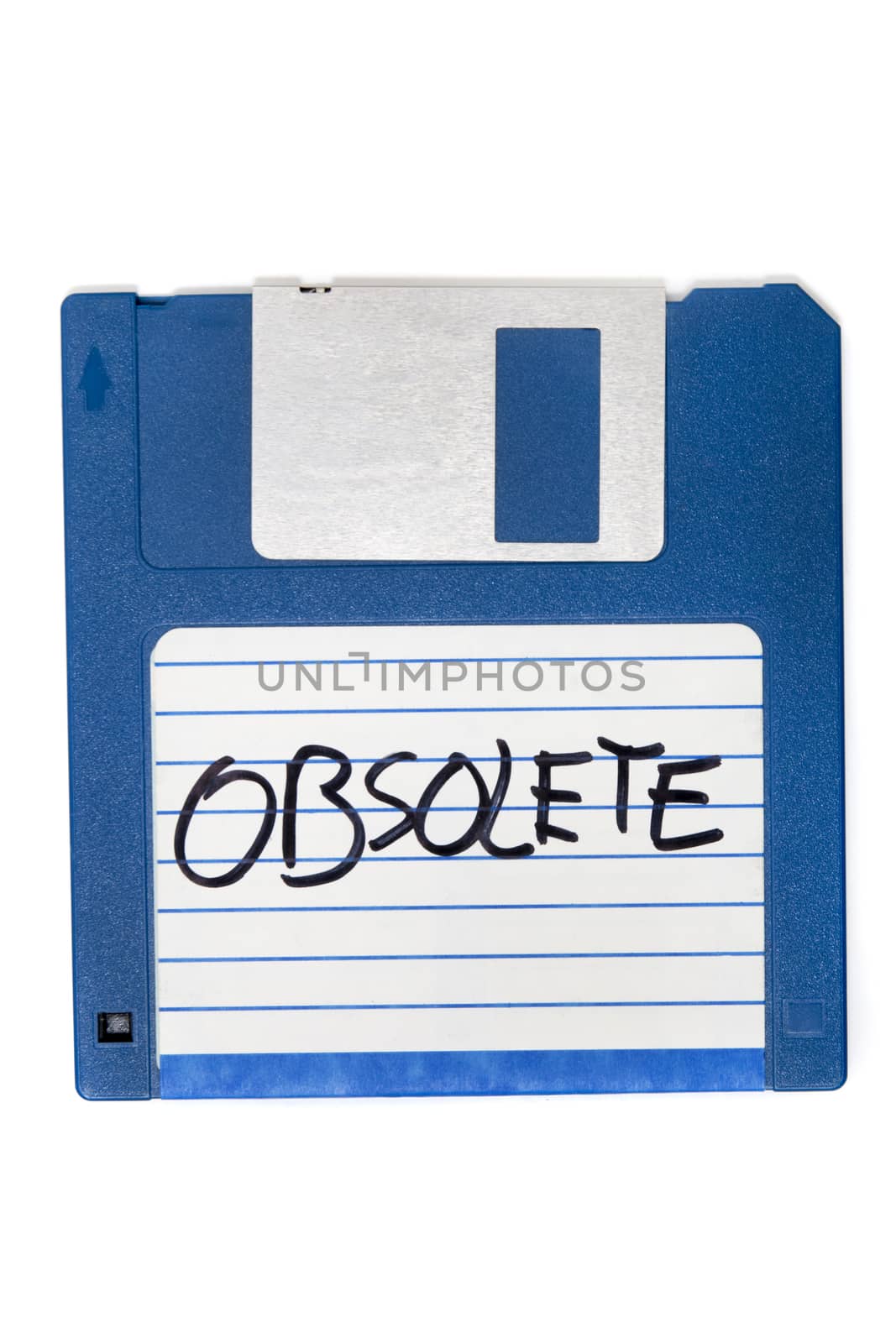 computer floppy disk obsolete,  isolated on a white background.