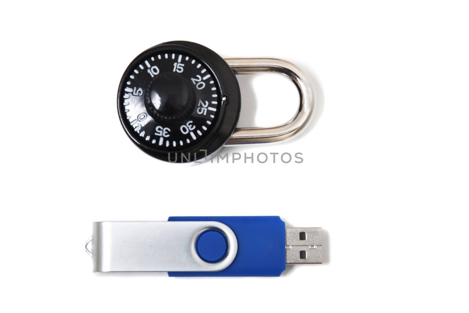 usb disk security concept isolated on a white background.