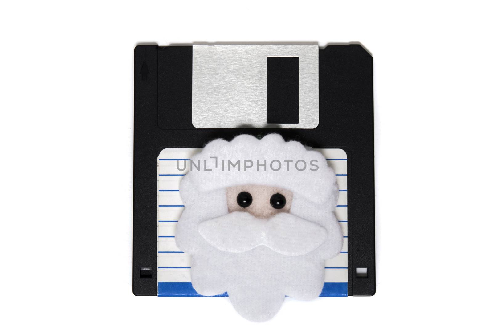 old floppy disk concept isolated on a white background.