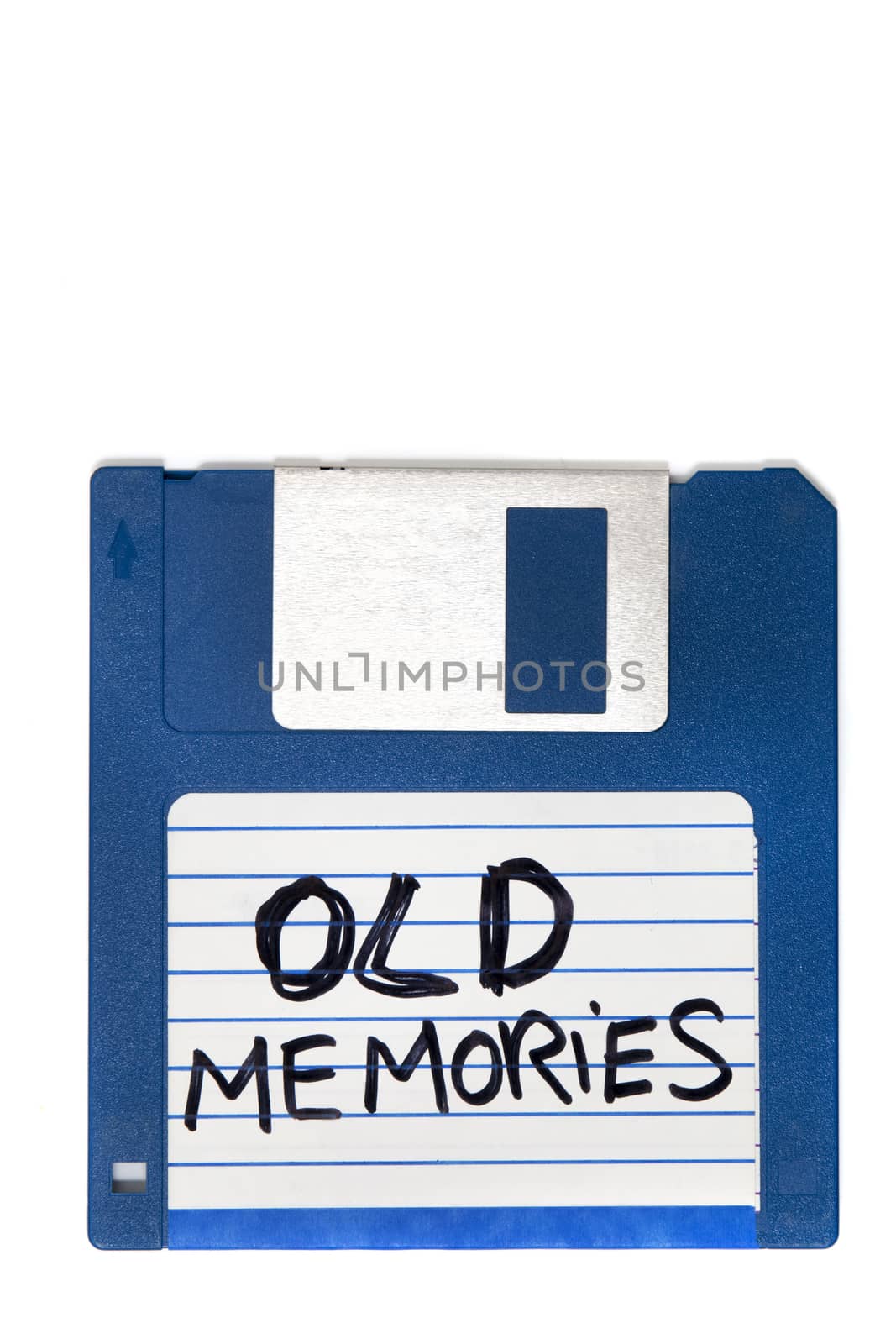 computer floppy disk old memories,  isolated on a white background.