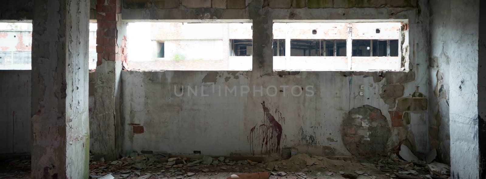 ruins of a very heavily polluted industrial factory, industrial series