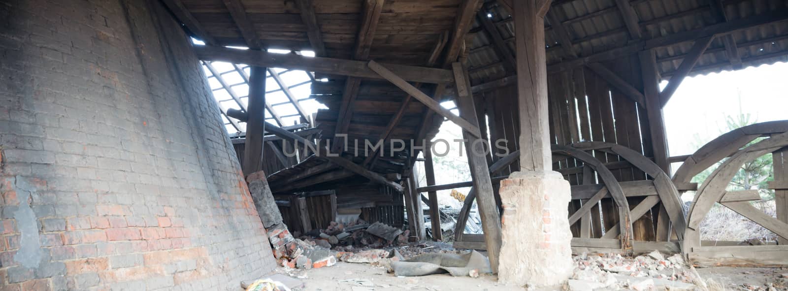 ruins of a very heavily polluted industrial factory, industrial series