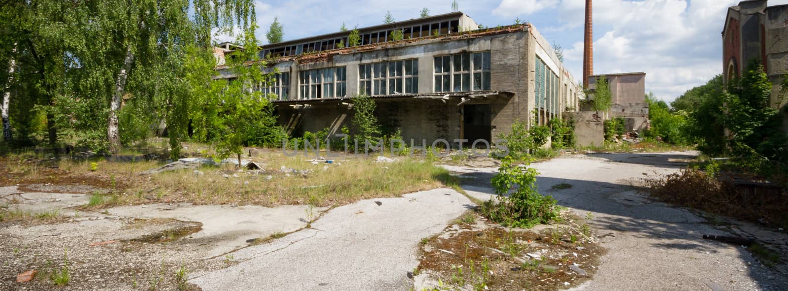 ruins of a very heavily polluted industrial factory, industrial series