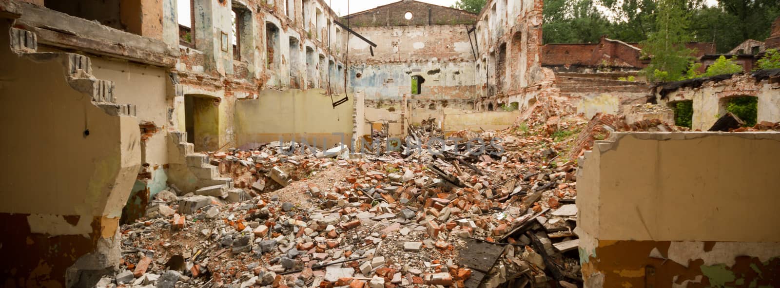 ruins of a very heavily polluted industrial factory, industrial series
