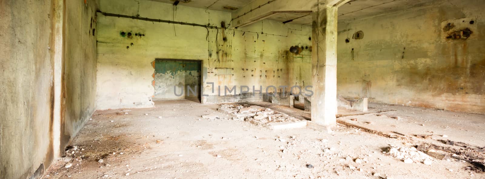 ruins of a very heavily polluted industrial factory, industrial series