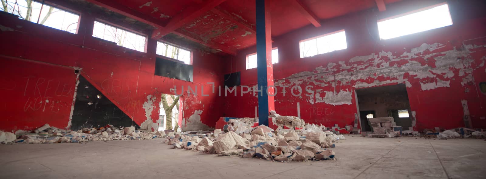 ruins of a very heavily polluted industrial factory, industrial series